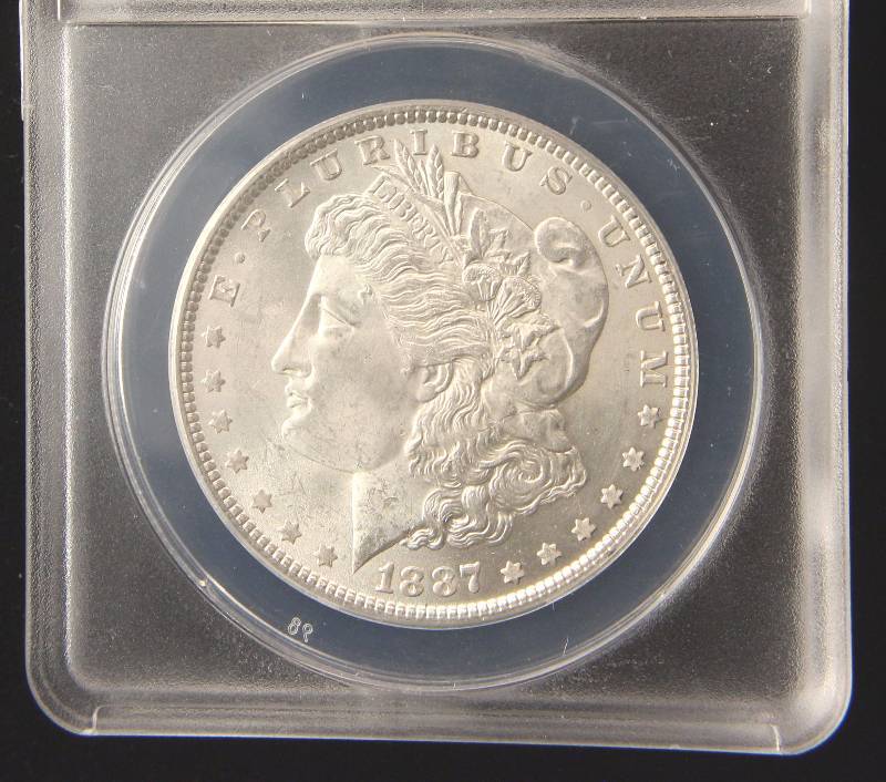 1887 MORGAN SILVER DOLLAR MS63 ANACS