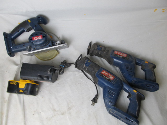 lot 89 image: Ryobi Cordless Reciprocating & Circular Saws