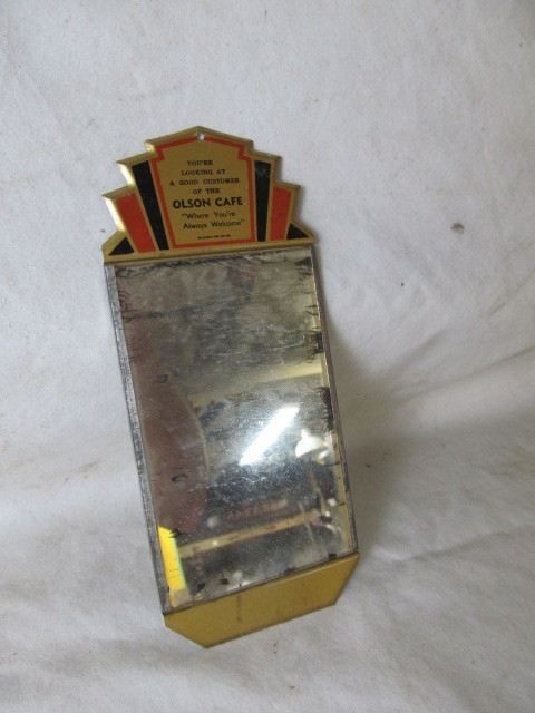 lot 235 image: Olson Caf Vintage Advertising Mirror