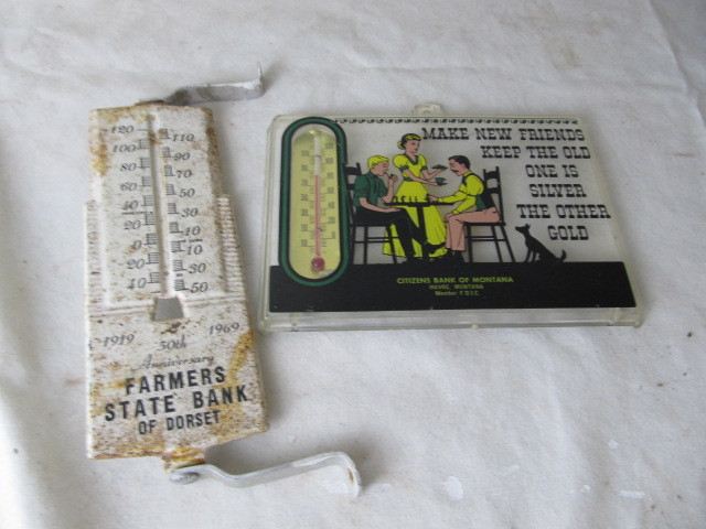 lot 236 image: Thermometers -Dorsett St Bank & Bank of Montana