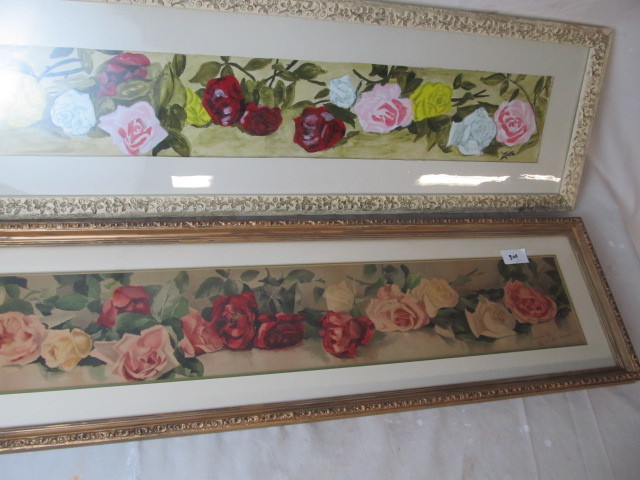 lot 304 image: Two 3 Floral Artworks