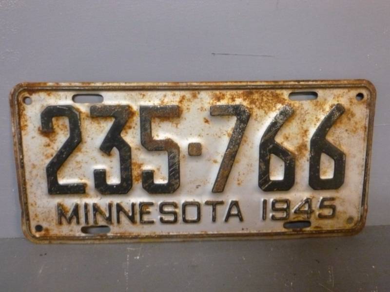 lot 166 image: Vintage License Plate