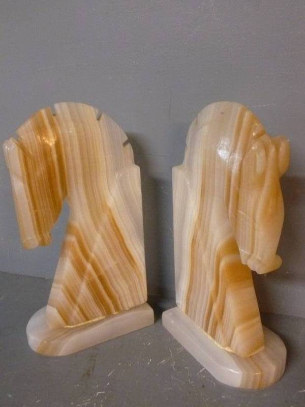 lot 186 image: Marble Bookends