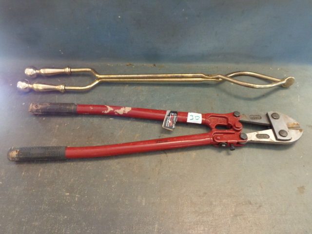 lot 30 image: Fireplace Tongs and Bolt Cutters
