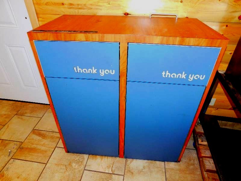 lot 159 image: 2 COMPARTMENT TRASH BIN RECEPTACLE