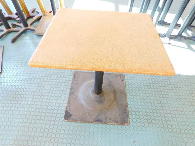lot 189 image: SQUARE TABLE WITH PEDESTAL BASE