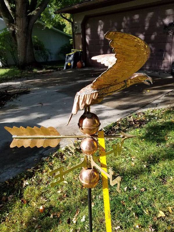 lot 3 image: Brass and Copper Weather Vane...Beautiful Piece of Craftsmanship