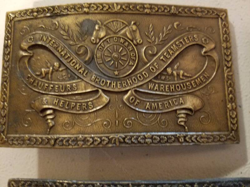 lot 58 image: International Brothers Of Teamsters Belt Buckles By Tiffany