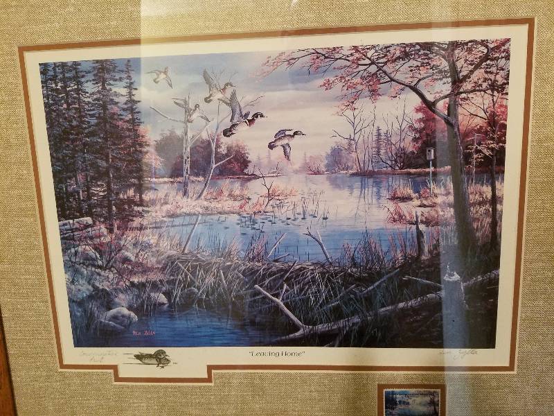 lot 90 image: Ken Zylla Commemorative Print....Signed with 1989 Commemorative Stamp