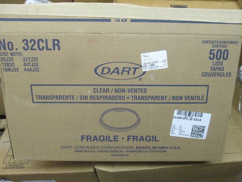 Case of 500 Dart Clear Non-Vented L...