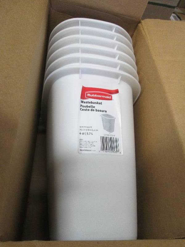 Lot of 6 Rubbermaid Wastebaskets 6 ...