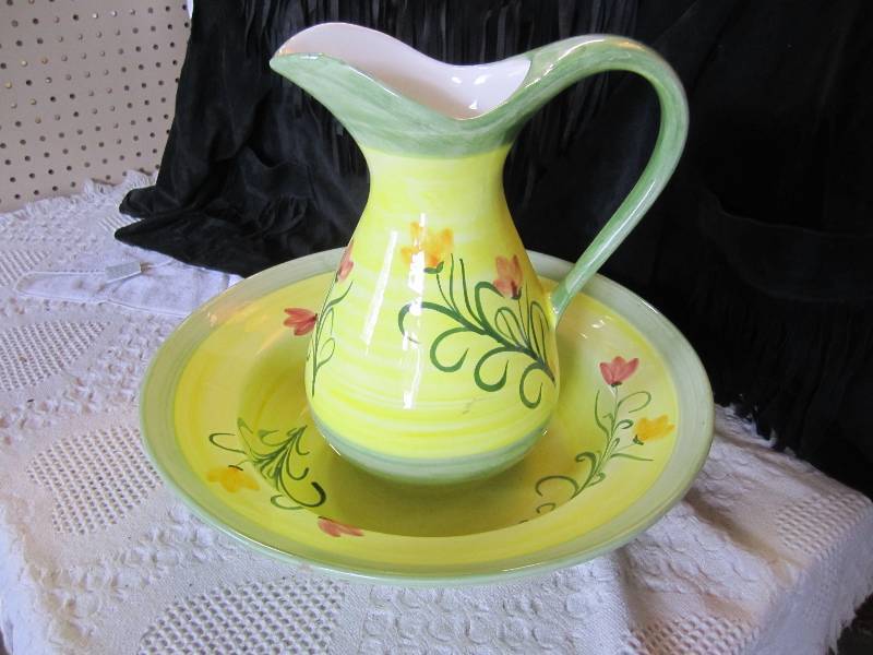 lot 1 image: Pitcher and Bowl Set. Pitcher is 12...
