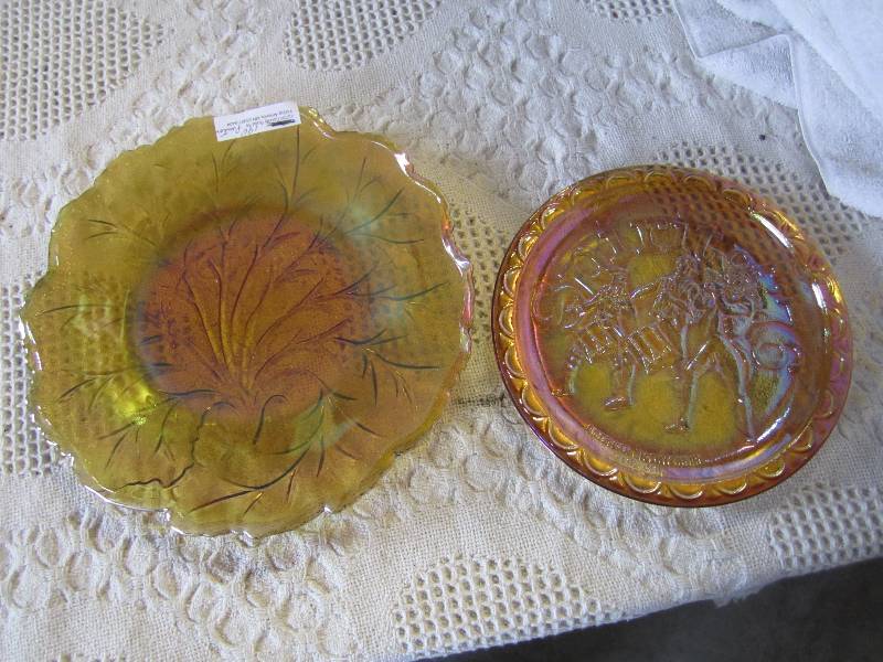 lot 57 image: 2 Fenton Plates 8 and 10...