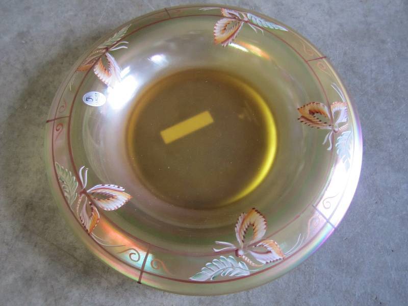 lot 58 image: Fenton Hand Painted DishBowl 10.5...