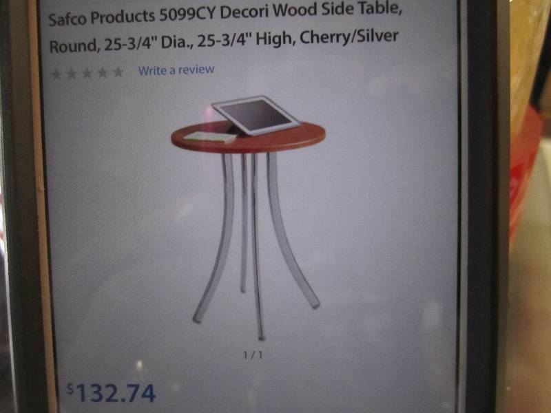 lot 147 image: Safco Cherry Decori Wood Side Table...