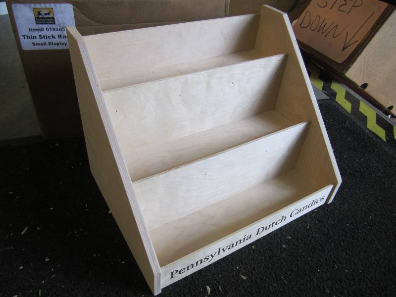 lot 151 image: Wood 3 Tier Display 16W x 12D x 1...
