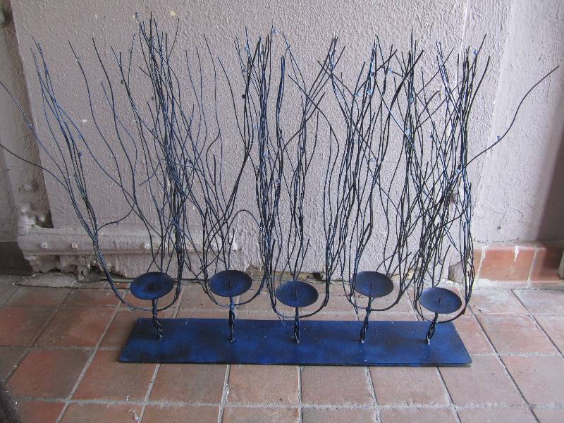 lot 227 image: Large All Metal Candle Holder Benda...