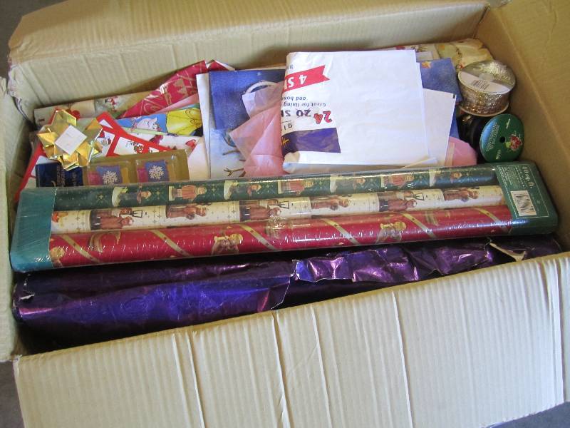 lot 238 image: Box Full of Wrapping Paper Tissue P...