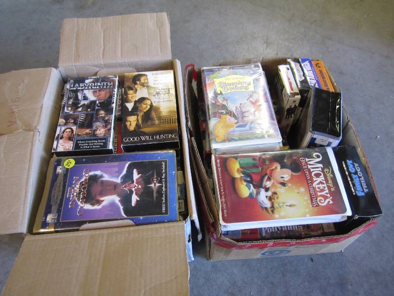 lot 241 image: 2 Boxes Full of VHS Movies...