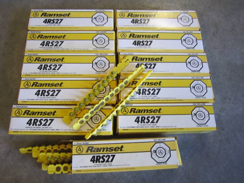lot 244 image: Lot of 11 Boxes Ramset 4RS27 .27 Ca...