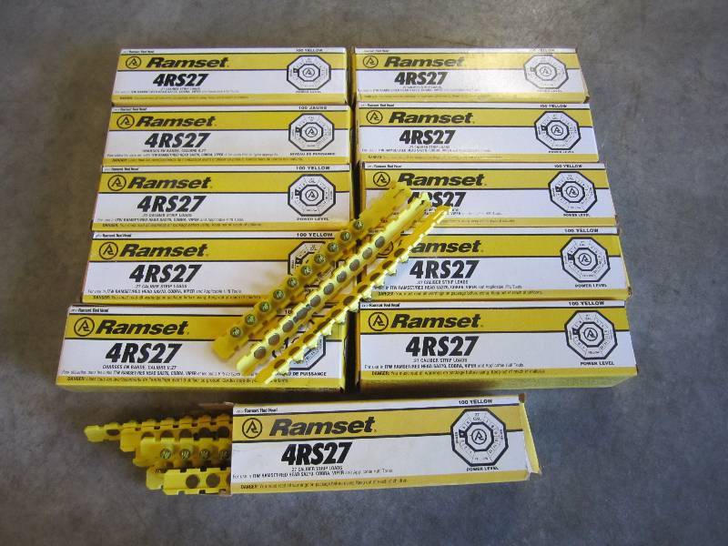 lot 245 image: Lot of 11 Boxes Ramset 4RS27 .27 Ca...