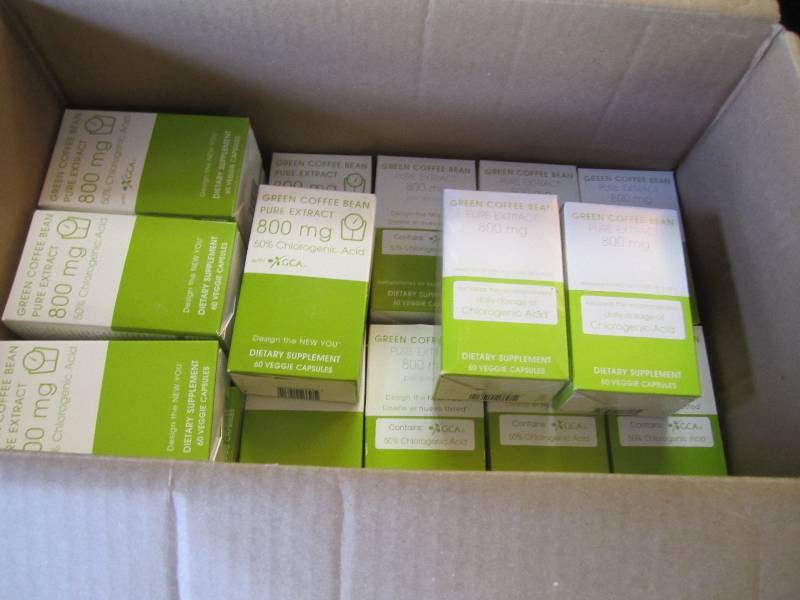 lot 288 image: Partial Case of 39 Boxes Green Coff...