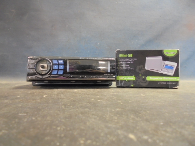 Car Stereo and Digital Scale