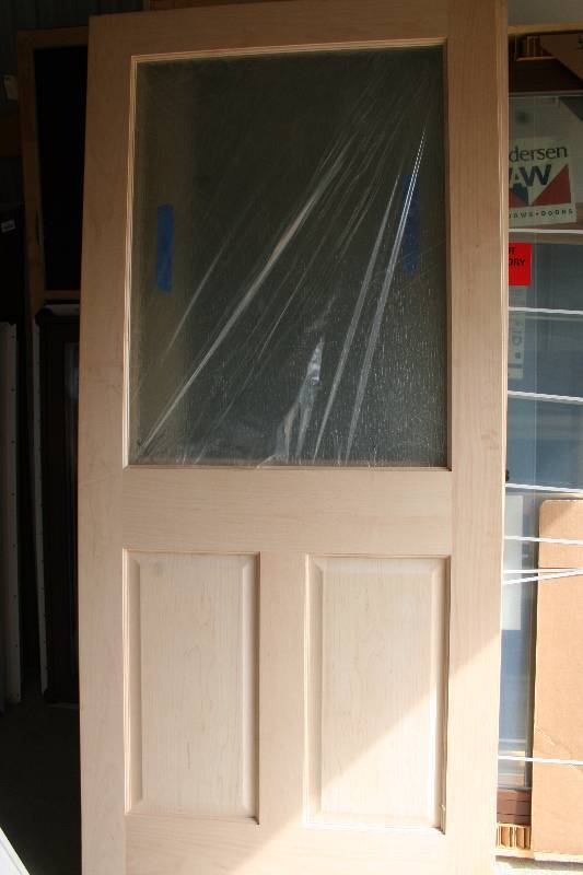 lot 159 image: Solid Maple Interior Door with Glass