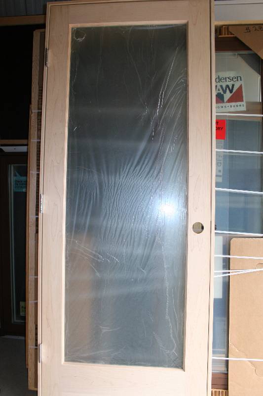 lot 161 image: Pre Hung Solid Maple Interior Door with Glass