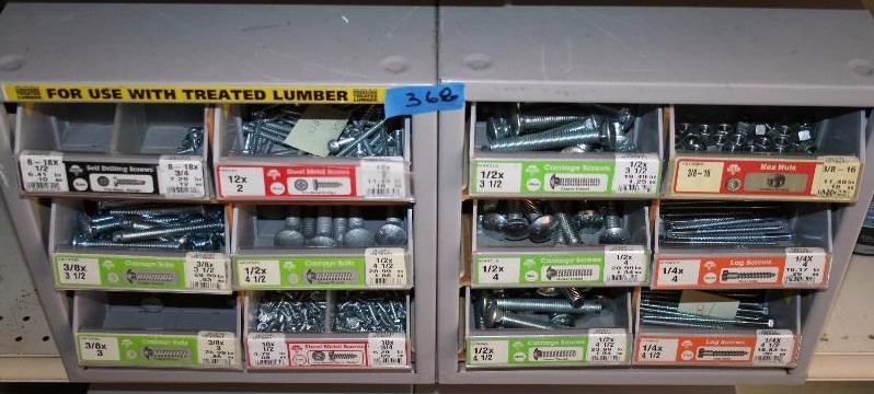 lot 377 image: Hardware Containers with Hardware