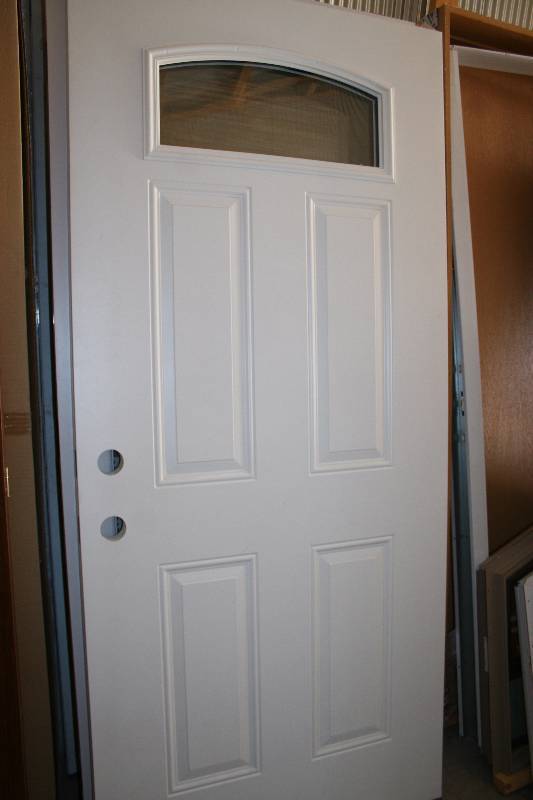 lot 485 image: Steel Insulated Exterior Door With Glass