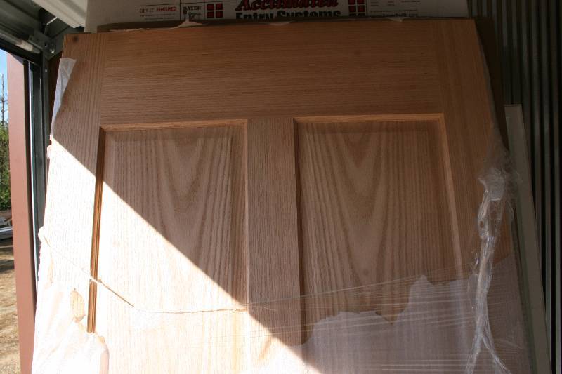 lot 546 image: (2)  Oak Doors and (1) Oak Door Frame