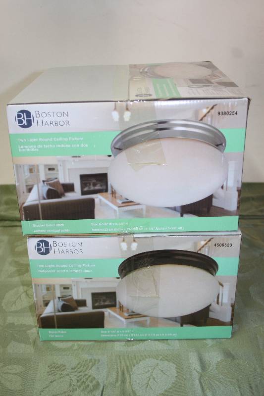 lot 561 image: 2-Light Round Ceiling Fixtures