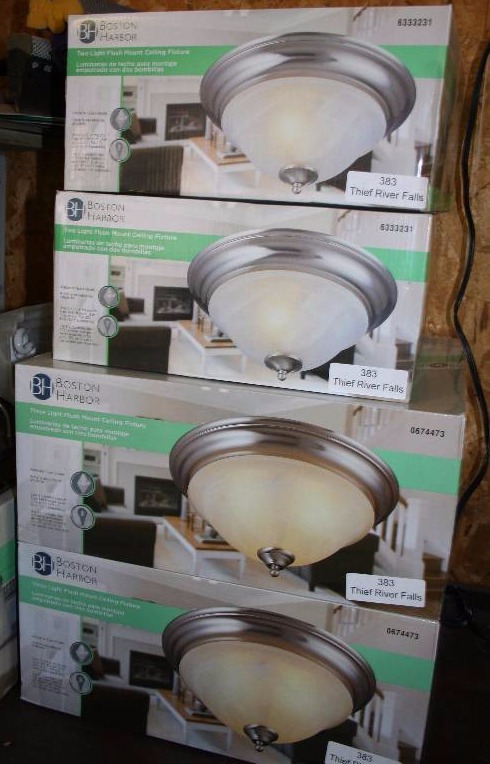 lot 565 image: 2-Light Flush Mount Ceiling Fixtures