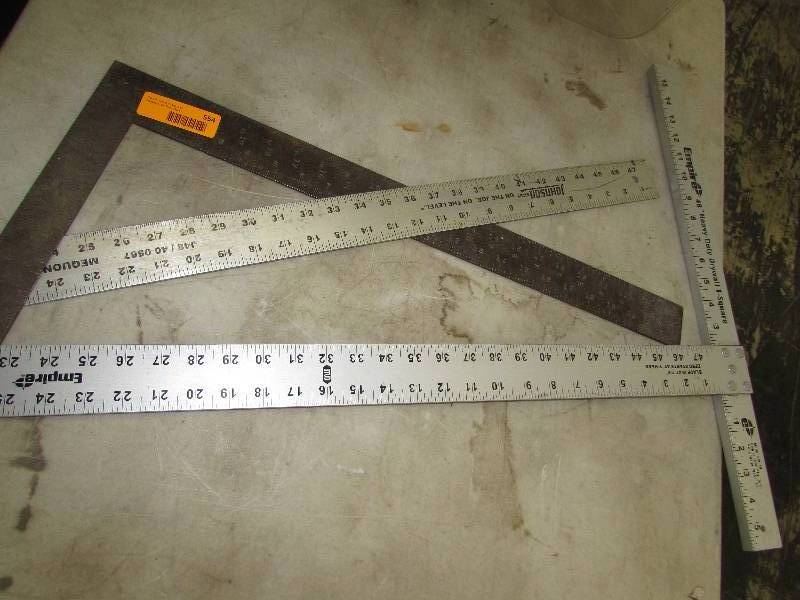 lot 554 image: CARPENTERS SQUARE AND RULER
