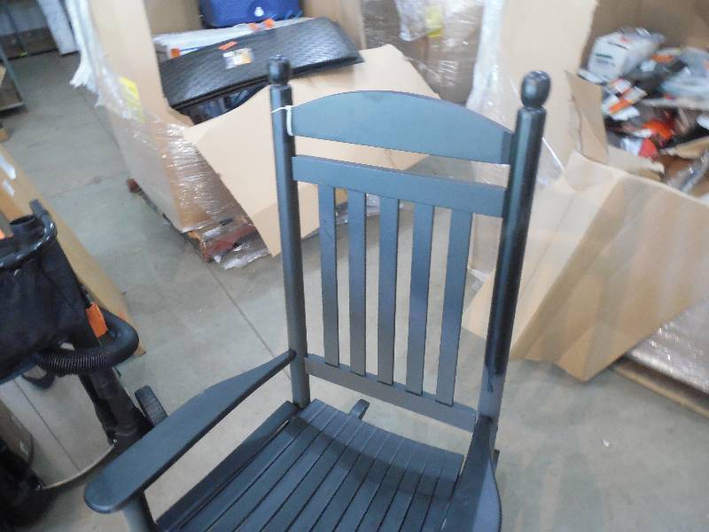 Bradley Black Slat Patio Rocking Chair
