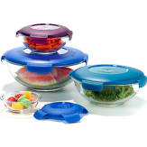 lot 50 image: Snapware 8 Pieces Glass Bowl Set new