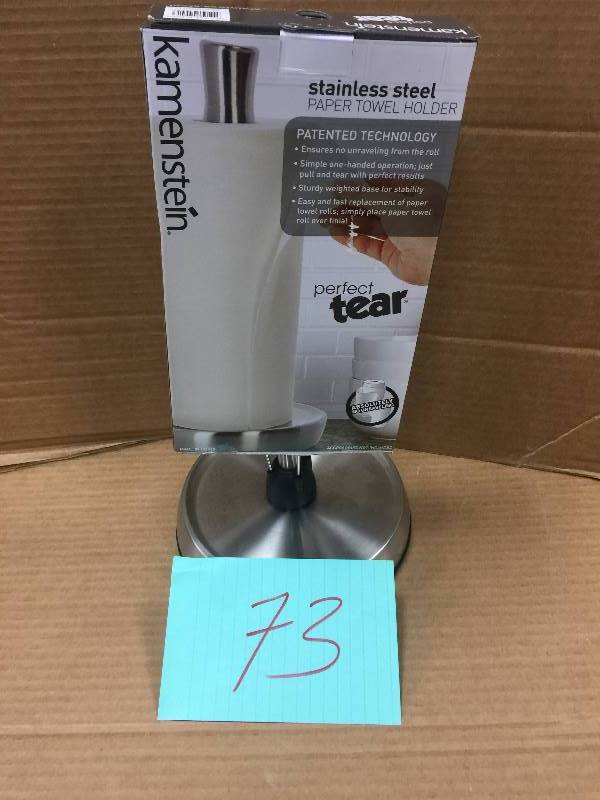 lot 73 image: Kamenstein Perfect Tear Paper Towel Holder Stainless Steel