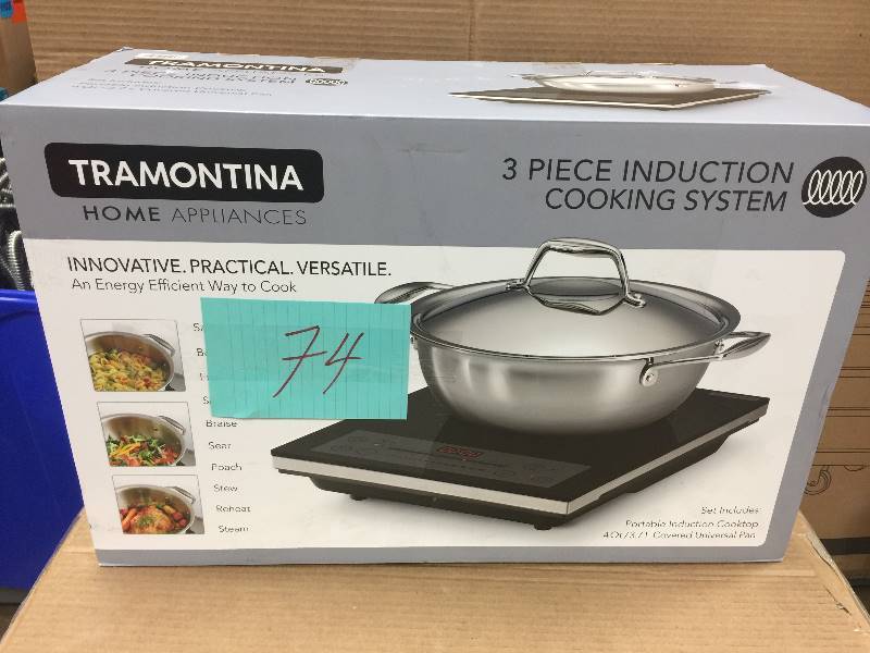 lot 74 image: Tramontina 3-piece Induction Cooking System