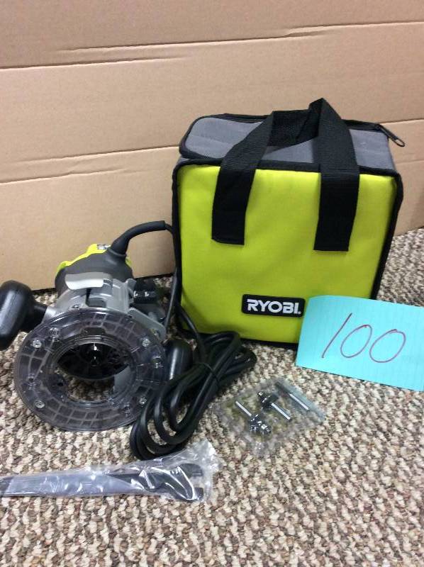 lot 100 image: Ryobi 8.5 Amp 1-12 Peak HP Router not used