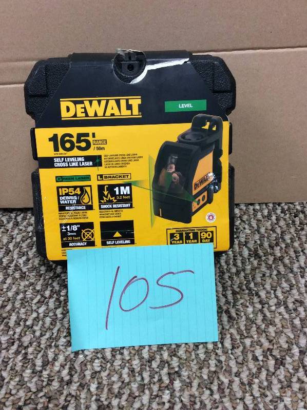 lot 105 image: DEWALT DW087 Self Leveling Line Laser w case in like new condition