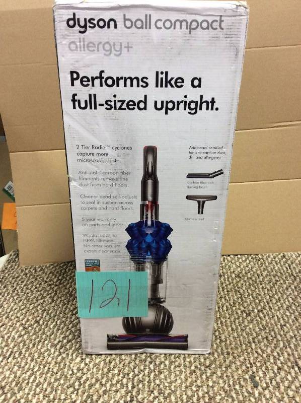 lot 121 image: Dyson Ball Compact Allergy Upright Vacuum with Bonus Accessories not used