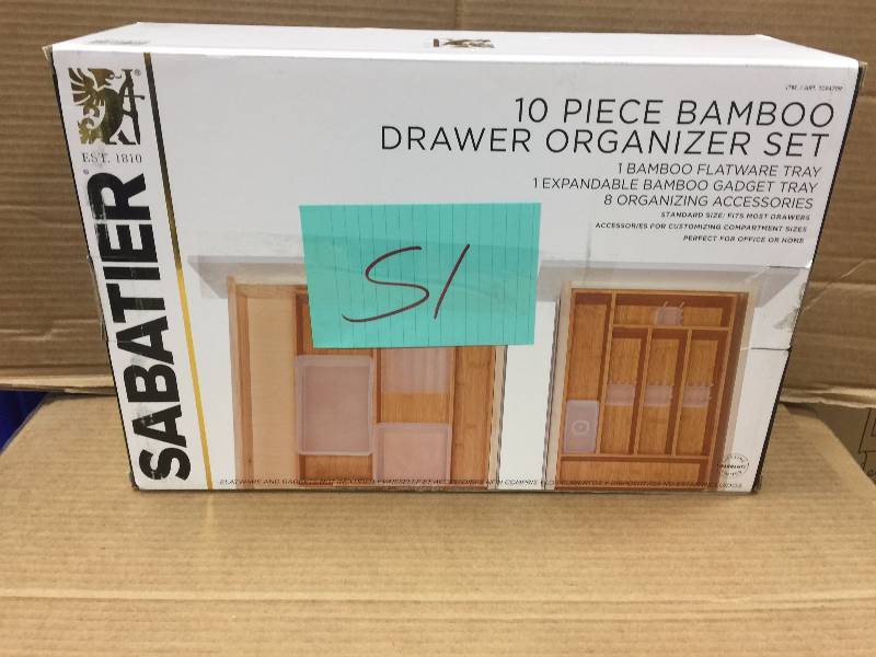 lot 51 image: Sabatier 10 piece drawer organizer set tray