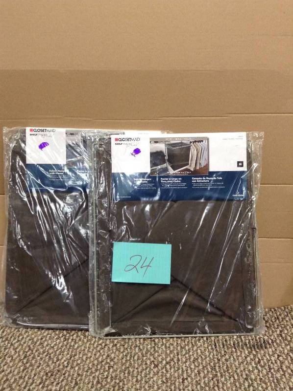 lot 24 image: Lot of 2 Closetmaid Fabric Hamper with Frame new