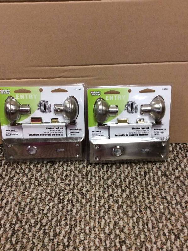 lot 95 image: Lot of 2 Defender Seurity Entry Mortise Loksets New