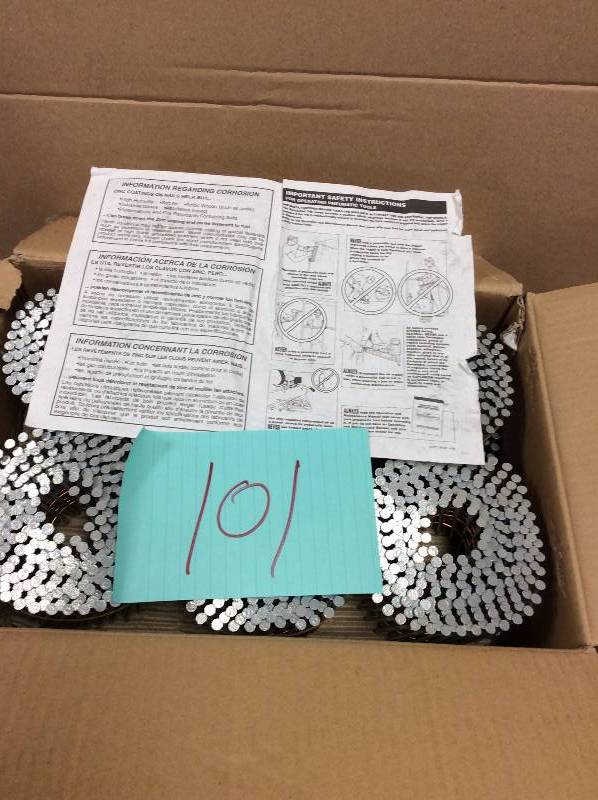 lot 101 image: Dewalt Coil Framing Nails not used