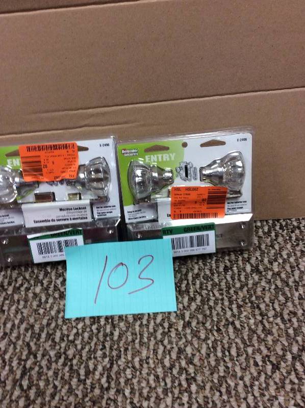 lot 103 image: Lot of 2 Defender Seurity Entry Mortise Loksets New