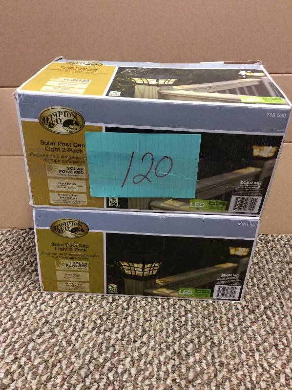 lot 120 image: Lot of 2 Hampton Bay Solar Post Caps light 2 pack eah