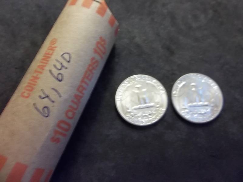 Full Roll Of Washington Quarters 1964, 1964 D