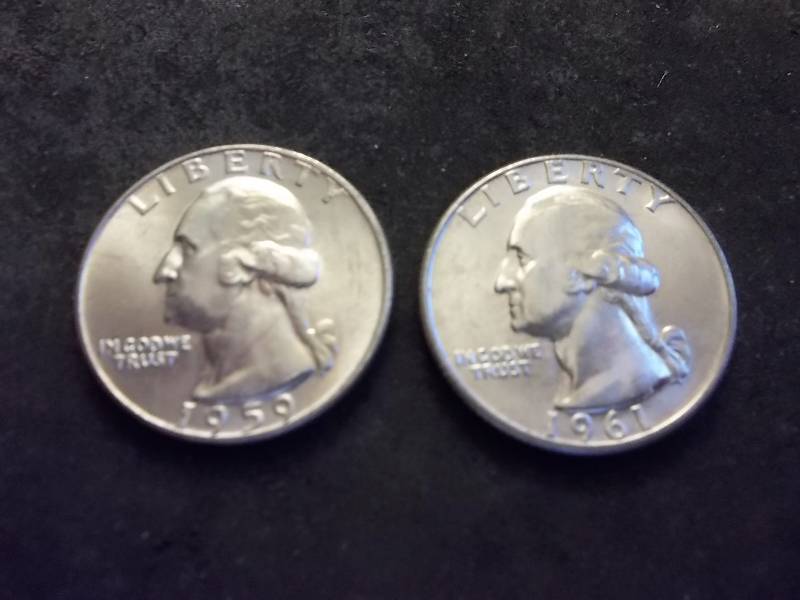 1959 D, 1961 D Washington Quarters